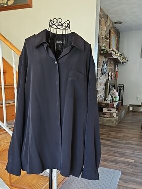 👚Courtenay Black Button-Down Blouse